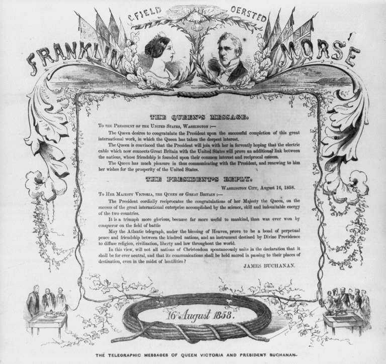 Queen Victoria and President Buchanan Telegraphic Exchange