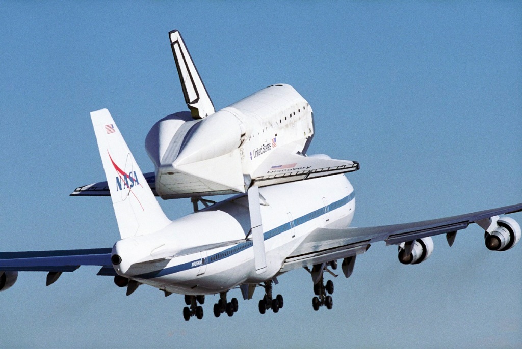 A Specially Modified 747-100 Transports The Space Shuttle