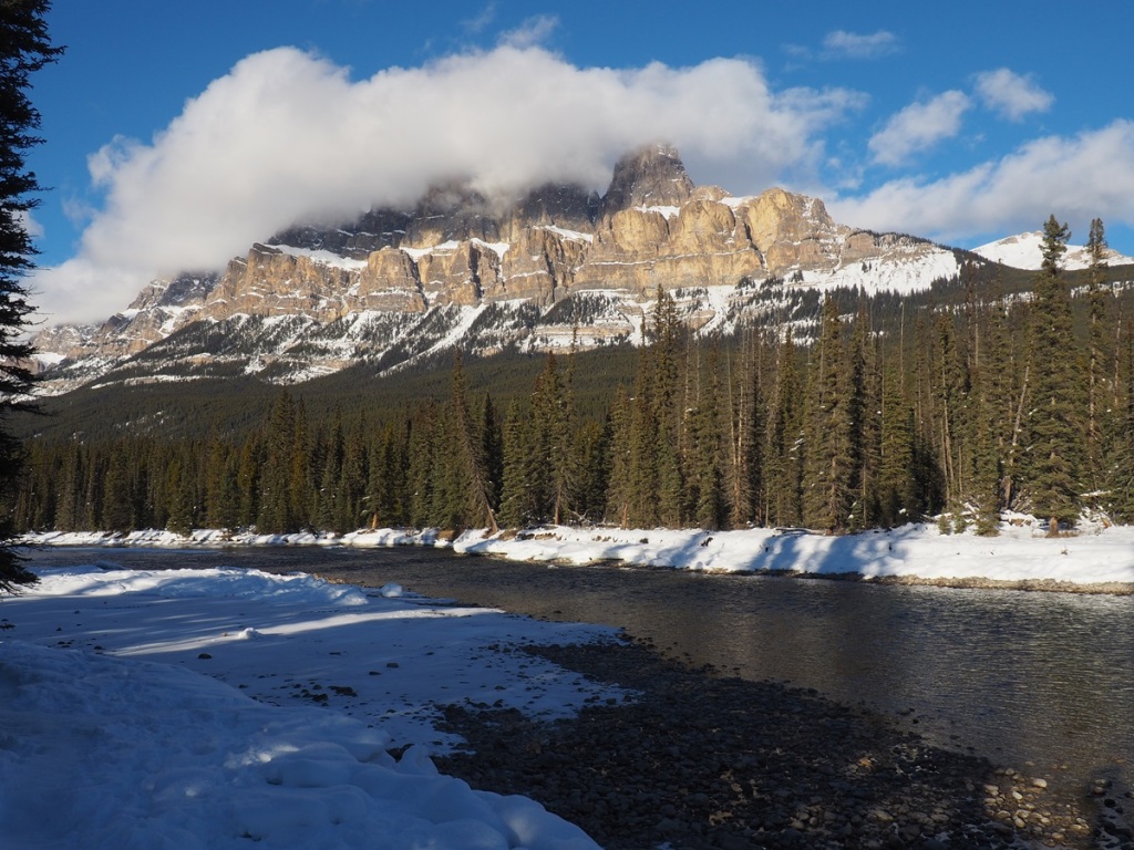 Castle Mountain from Bow River 